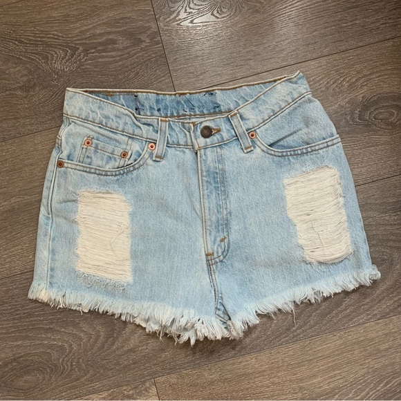 Levi's Thrasher Jorts Jean Shorts Denim Distressed Cutoffs 12th tribe light wash - Picture 5 of 15